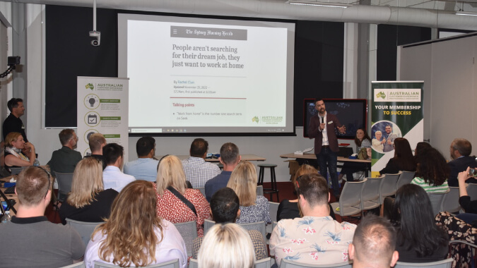 James Witcombe presenting some fascinating insights into recruitment in contact centres in 2023.