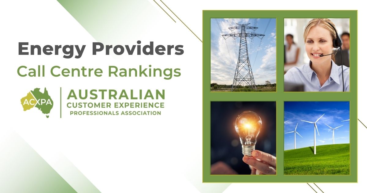 Australian Energy Providers Call Centre Rankings by ACXPA for Electricity and Gas suppliers
